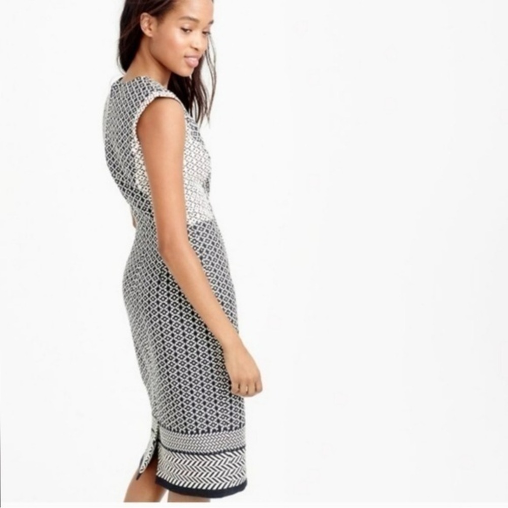 J. Crew Black and White Patterned Dress